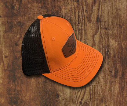 Orange and black trucker